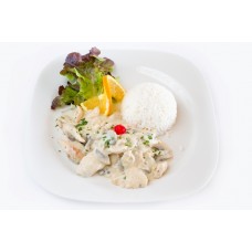 A108. STRIPS OF CHICKEN BREAST WITH MUSHROOM CREAM SAUCE